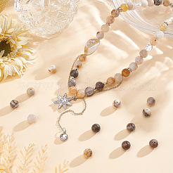 3 нити натуральных бамбуковых листьев агата круглые бусины нити&nbsp;G-OC0004-60