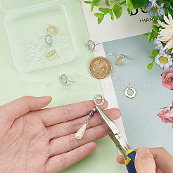 8 шт. 2-х цветная латунная фурнитура для сережек-гвоздиков&nbsp;KK-BC0012-77