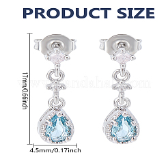 1 пара серег-гвоздиков из латуни с микропаве из кубических цирконий для женщин&nbsp;EJEW-LP0004-90