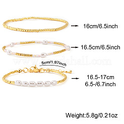 3 шт. набор эластичных браслетов из искусственного жемчуга для женщин&nbsp;AM8486-4