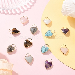 2 шт. граненые подвески из натурального тигрового глаза&nbsp;KK-YW0003-63A