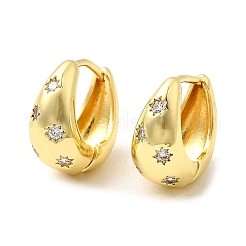 Латунь микро проложить кубического циркония серьги болтающиеся&nbsp;EJEW-L305-09G-02