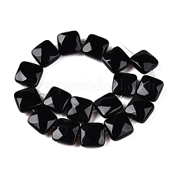 Нити бусин из натурального черного агата&nbsp;G-T138-165