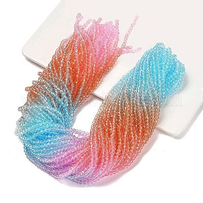 Прозрачные окрашенные стеклянные бусины DGLA-A034-T4mm-A19-1