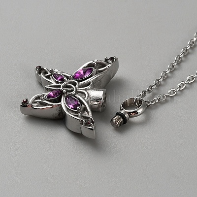 Ожерелья из урны с прахом из нержавеющей стали NJEW-WH20001-05P-02-1