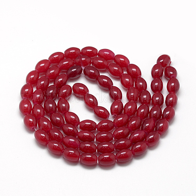 Выпечка окрашенные стеклянные бусины пряди X-DGLA-S115-8x6mm-Y47-1