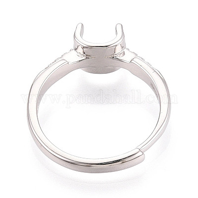 Позолоченное родием 925 стерлинговое серебро с микропаве из кубических цирконий помолвочное кольцо-солитер&nbsp;STER-N016-74P-1