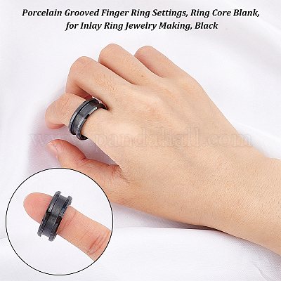 1 шт. фарфоровые рифленые оправы для колец&nbsp;FIND-UN0001-72-1