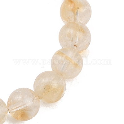 Браслеты из натуральных цитриновых круглых бусин BJEW-JB12388-1