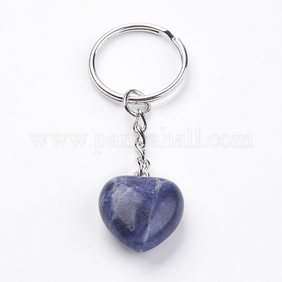 Брелок из натурального содалита KEYC-F019-02E-1