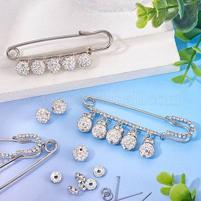 8 шт. 4 стиля железных булавок со стразами&nbsp;FIND-TA0008-81-1