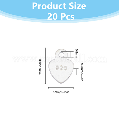20 шт. 925 серебряные цепочки-сердечки-удлинители&nbsp;STER-DC0001-41-1