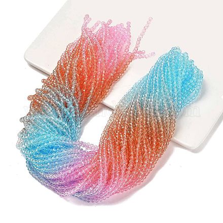 Прозрачные окрашенные стеклянные бусины DGLA-A034-T4mm-A19-1