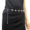 Zinc Alloy Smiling Sun Link Waist Chains, Belly Body Chain for Women, Platinum, 600mm