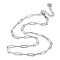 Non-Tarnish 304 Stainless Steel Paperclip Chain Necklace, Stainless Steel Color, 16.34 inch(41.5cm)
