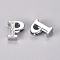 Alloy Slide Charms, with Crystal Rhinestone, Letter, Platinum, Letter.P, P: 11.5x9.5x4.5mm, Hole: 2x8mm