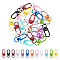 Metal Swivel Clasps, Swivel Snap Hook, Mixed Color, 33.5x13x5.5mm, Hole: 5.5x9.5mm, 12 colors, 2pcs/color, 24pcs/box