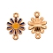 Alloy Enamel Links Connectors, Daisy, Light Gold, Medium Blue, 18.5x12.5x3mm, Hole: 1.5mm