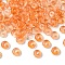 111Pcs Electroplate Transparent Colours Rainbow Glass Seed Beads, Donut, Coral, 6.5x3mm, Hole: 1.2mm