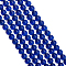 ARRICRAF Cat Eye Beads, Round, Dark Blue, 7.5~8mm, Hole: 1mm, about 14~14.5 inch/strand, about 48~50pcs/strand, 3strands/Box