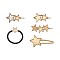 Hair Findings Sets, including Hair Tie, Alligator Hair Clips, Hair Barrettes, for DIY Epoxy Resin, DIY Hair Accessories Making, Star, Golden, 5pcs/set