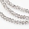Electroplate Glass Bead Strands, Pearl Luster Plated, Faceted, Rondelle, Light Grey, 3x2mm, Hole: 1mm: about 165~169pcs/strand, 15~16 inch(38~40cm)