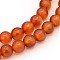 Gemstone Beads Strands, Natural Carnelian, Dyed, Round, 6mm, Hole: 0.8mm, about 60~62pcs/strand, 14.5~15 inch