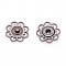 Alloy Snap Buttons, Sewing Accessories, Hollow, Flower, Gunmetal, 20.5x4.5mm, Hole: 2.5mm