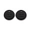 Spray Painted Alloy Charms for Valentine's Day, Cadmium Free & Lead Free, Flat Round with Phrase I Love You, Black, 13x13x1.5mm, Hole: 1.6mm
