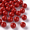 Opaque Acrylic Beads, Round, FireBrick, 10x9mm, Hole: 2mm, about 940pcs/500g