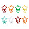 8Pcs Spray Painted Alloy Swivel Snap Hook Clasps, Star, Mixed Color, 42x31.2x5~5.5mm, Hole: 5x9mm