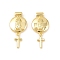 Brass Pendants, Flat Round & Cross Charms, Long-Lasting Plated, Rack Plating, Lead Free & Cadmium Free, Golden, Virgin Mary, 27.5x13x3.5mm, Hole: 2mm