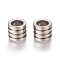 Tarnish Resistant 201 Stainless Steel Grooved Beads, Column, Stainless Steel Color, 8.5x10mm, Hole: 6mm