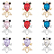 54Pcs 9 Colors Alloy Charms, with Rhinestone, Goldfish, Mixed Color, 20x11.5x4.5mm, Hole: 1.8mm, 6pcs/color