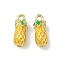 Alloy Enamel Pendants, Pineapple, Golden, 13x5mm, Hole: 1.5mm