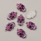 Alloy Enamel Pendants, Platinum, Skull, Deep Pink, 22.5x13.5x2mm, Hole: 1.8mm