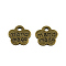 Tibetan Style Alloy Flower Charms, with Words Hand Made, Cadmium Free & Nickel Free & Lead Free, Antique Bronze, 8x8.5x1mm, Hole: 1.5mm