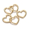 Ion Plating(IP) 304 Stainless Steel Linking Rings, Heart, Golden, 28.5x32x2.5mm, Inner Diameter: 22.5x24mm