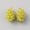 Opaque Resin Imitation Fruit Pendants, Fruit Charms, with Golden Plated Brass Pendant Bails, Grape Pattern, 17x9mm, Hole: 1.4mm