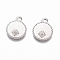Tarnish Resistant 304 Stainless Steel Pendant Rhinestone Settings, Flat Round, Stainless Steel Color, 13x10x1.5mm, Hole: 1.6mm, Fit for SS3(1.35~1.4mm) Rhinestone