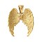 304 Stainless Steel Pendants, Wing Charm, Ion Plating(IP), Golden, 35x30x10mm, Hole: 9x5mm