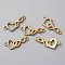 Alloy Crystal Rhinestone Connector Charms, Heart Links, Light Gold, Infinity, 11x26x3mm, Hole: 1.6mm