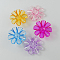 Garment Findings Transparent Acrylic Flower Sewing Shank Buttons, Mixed Color, 31x31x11mm, Hole: 3mm, about 270pcs/500g