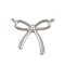 Brass Pendants, Bowknot, Platinum, 15x17.5x2mm, Hole: 1mm