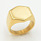 304 Stainless Steel Finger Rings, Hexagon, Golden, US Size 7(17.3mm)