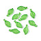 Transparent Plastic Charms, Leaf, Lime Green, 10~10.5x5x3.5mm, Hole: 1.5mm, about 8333pcs/500g