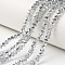 Electroplate Transparent Glass Beads Strands, Half Silver Plated, Faceted, Rondelle, Clear, 2.9~3.3x2mm, Hole: 0.8mm, about 135~140pcs/strand, 32~34cm