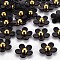 Opaque Acrylic Beads, Flower, Black, 22x22.5x7~8mm, Hole: 1.4mm