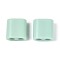 ABS Plastic Beads, Square, 2-Hole, Suitable For 5~6mm Cord, Aquamarine, 15x15x8.5mm, Hole: 4.8mm