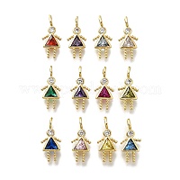 Латунные микро проложить кубического циркония подвески&nbsp;KK-D339-01G-01